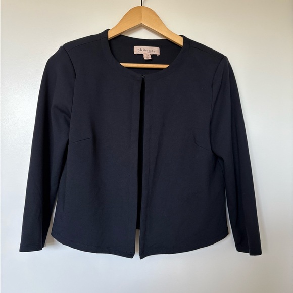 Philosophy Navy Cropped Blazer | Size Medium - Picture 1 of 5